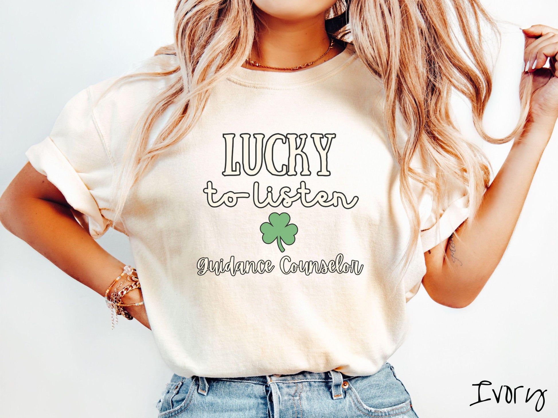 Guidance Counselor St Patricks Day Shirt, Lucky School Counselor Tee, Counselor Shamrock Shirt, Student Support Staff Green Shirt