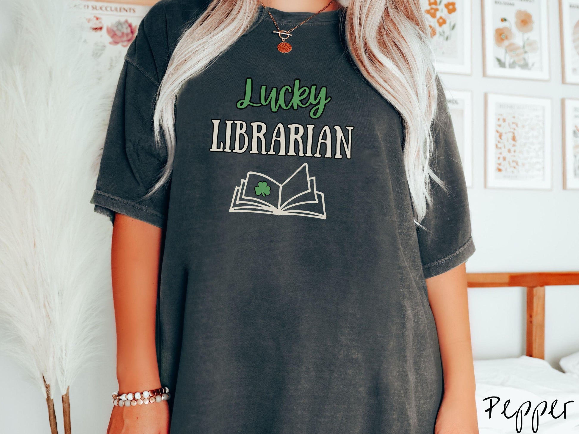 Librarian St Patricks Day Shirt, Lucky Librarian Tee, Book Lover Shamrock Shirt, Library Staff Green Shirt, Reading Teacher Book Tee