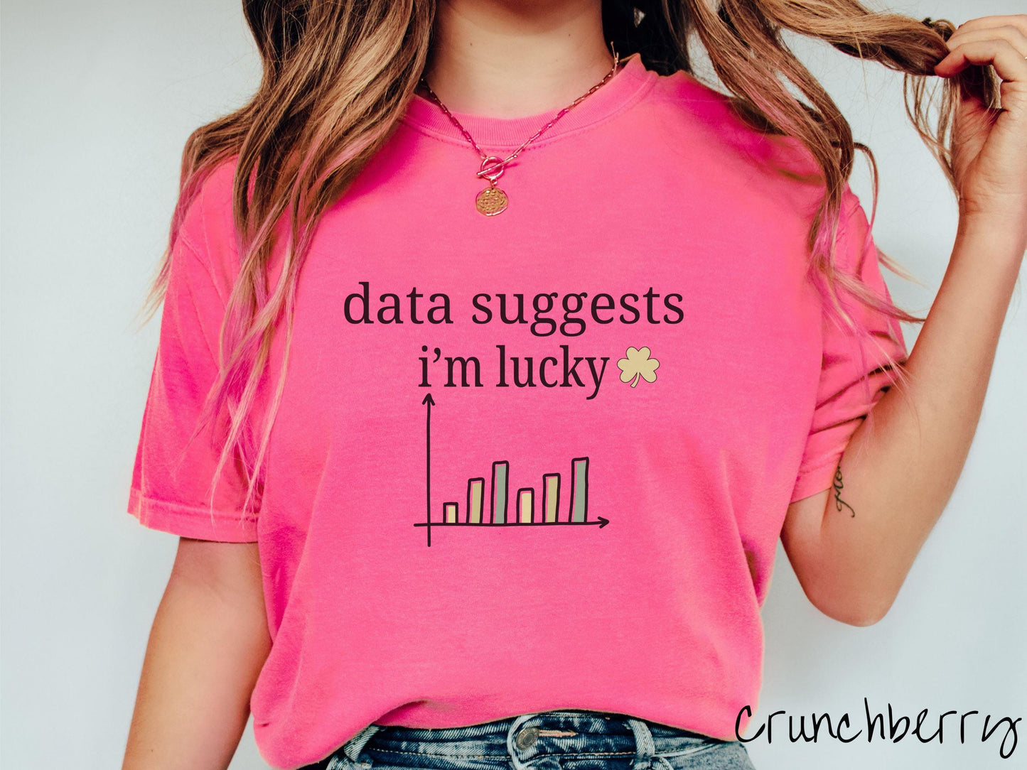 Math Teacher St Patricks Day Shirt, Statistically Lucky Tee, Data Nerd Shamrock Shirt, Funny Math Holiday Green Tee, Data Suggests I'm Lucky
