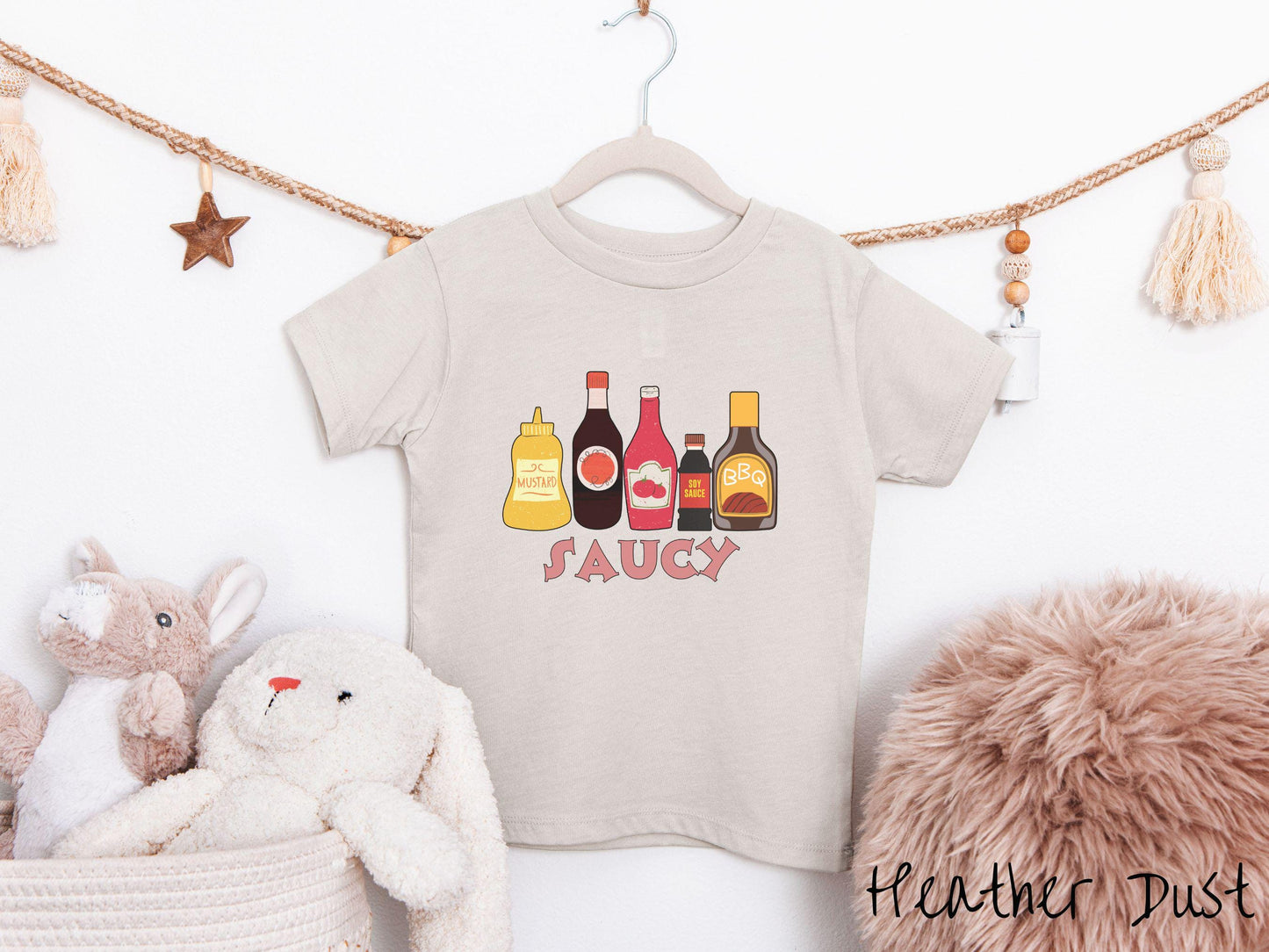 Toddler Saucy Shirt, Bella Canvas Tee for Kids, Pun Sauces Tee, Funny Joke for Children, Food Shirt