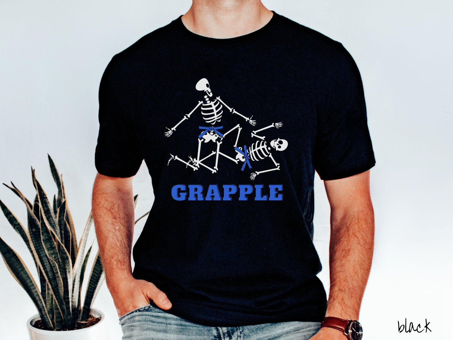 Blue Belt Skeleton Brazilian Jiu Jitsu Shirt, Gift for BJJ and MMA Lovers!