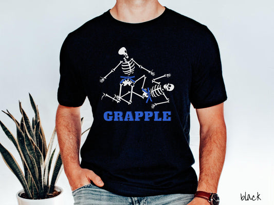 Blue Belt Skeleton Brazilian Jiu Jitsu Shirt, Gift for BJJ and MMA Lovers!