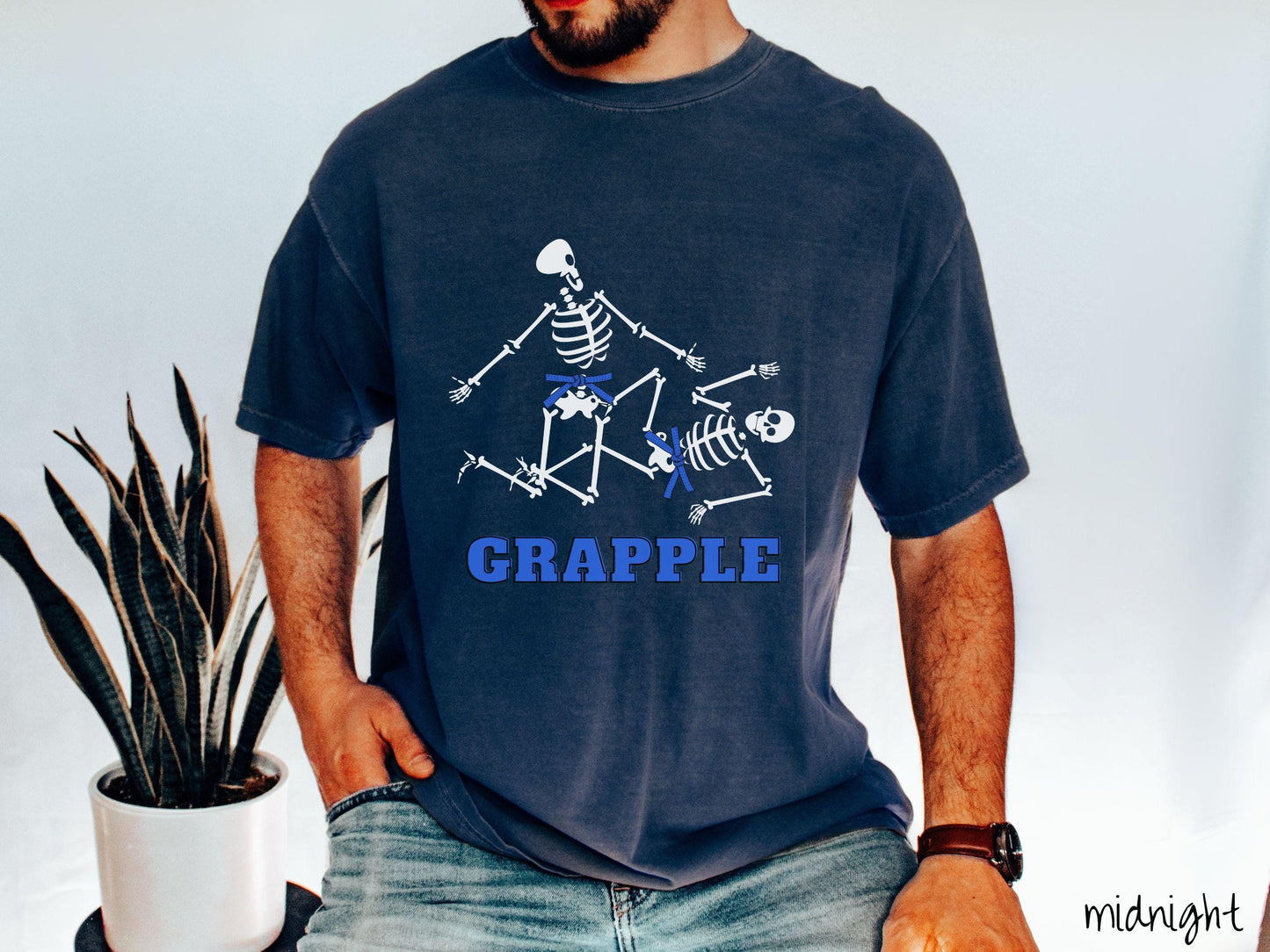 Blue Belt Skeleton Brazilian Jiu Jitsu Shirt, Gift for BJJ and MMA Lovers!