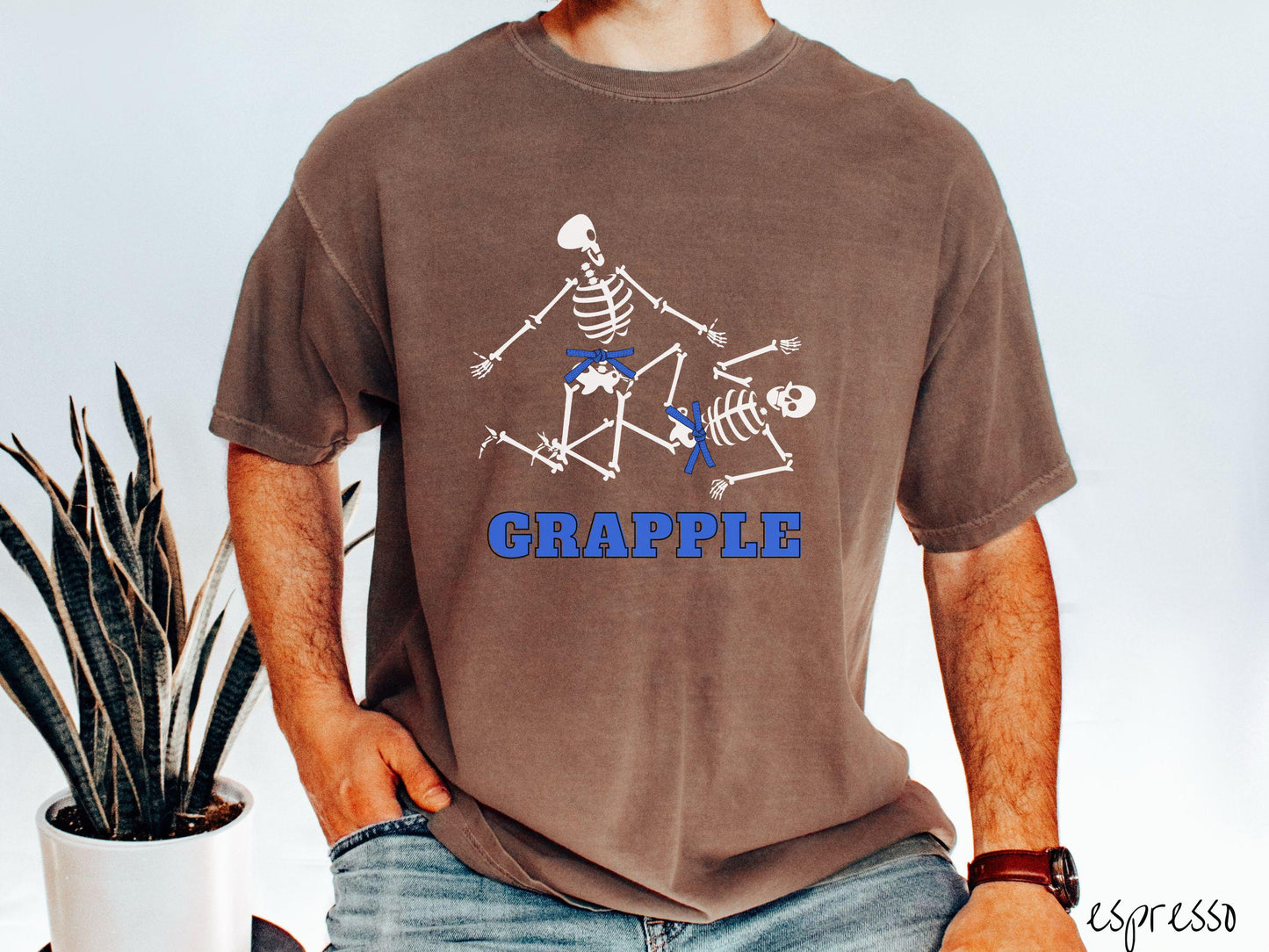 Blue Belt Skeleton Brazilian Jiu Jitsu Shirt, Gift for BJJ and MMA Lovers!