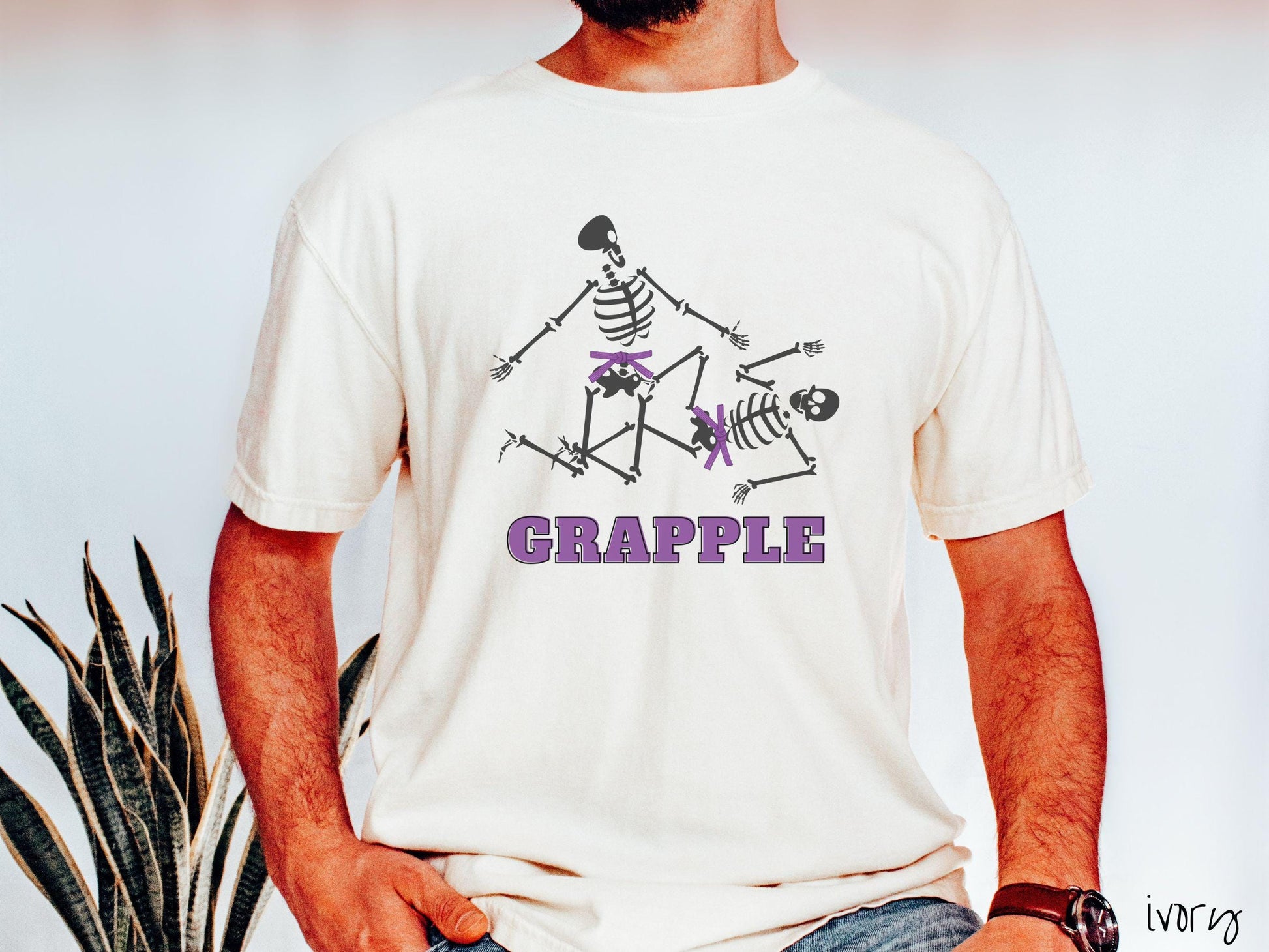 Purple Belt Skeleton Brazilian Jiu Jitsu Shirt, Gift for BJJ and MMA Lovers!