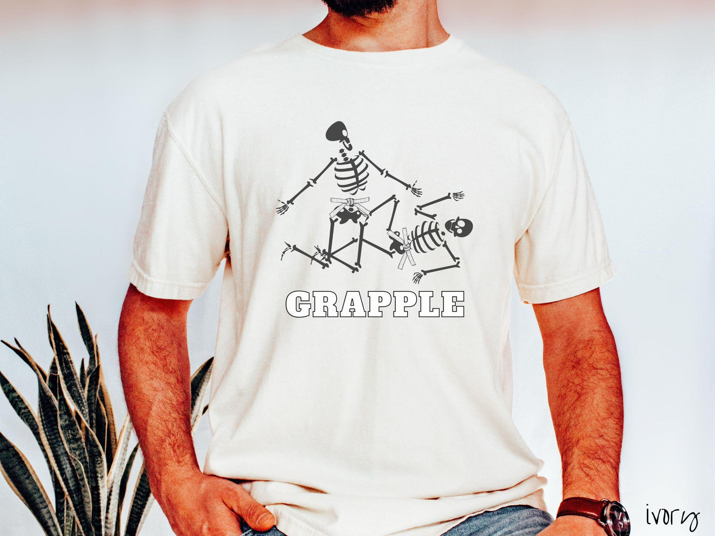 White Belt Skeleton Brazilian Jiu Jitsu Shirt, Gift for BJJ and MMA Lovers!