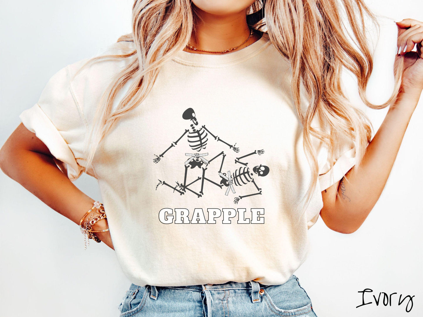 White Belt Skeleton Brazilian Jiu Jitsu Shirt, Gift for BJJ and MMA Lovers!