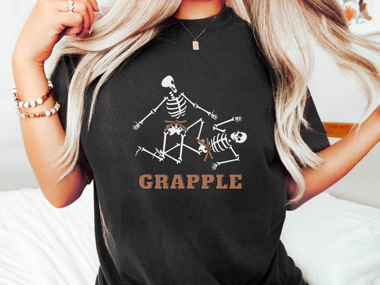 Brown Belt Skeleton Brazilian Jiu Jitsu Shirt, Gift for BJJ and MMA Lovers!