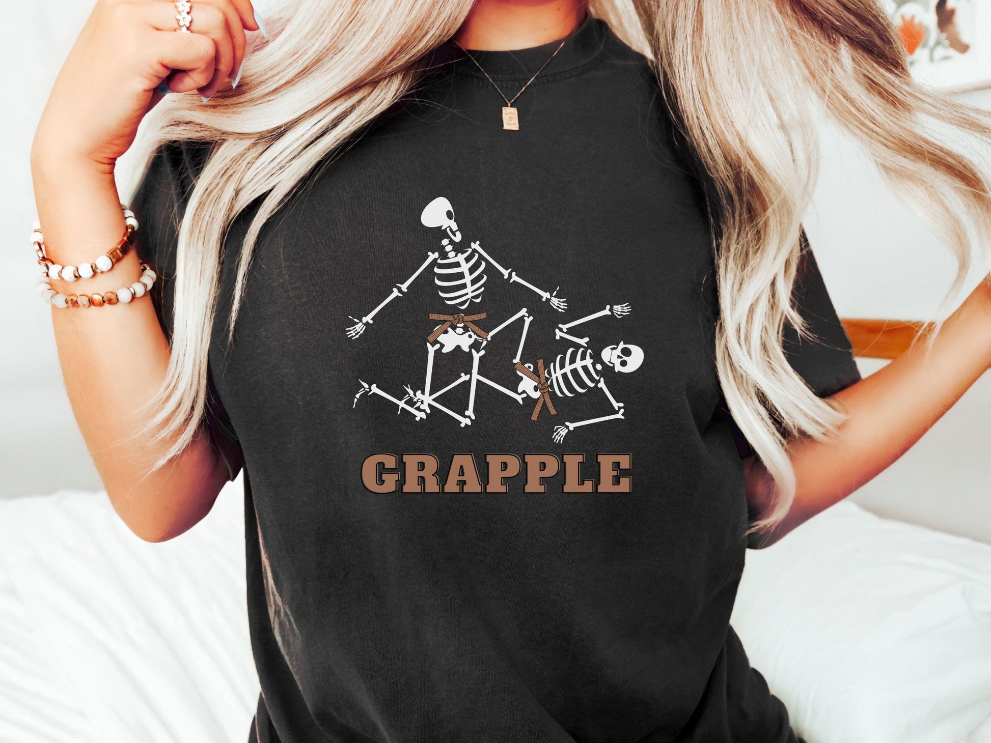 Brown Belt Skeleton Brazilian Jiu Jitsu Shirt, Gift for BJJ and MMA Lovers!