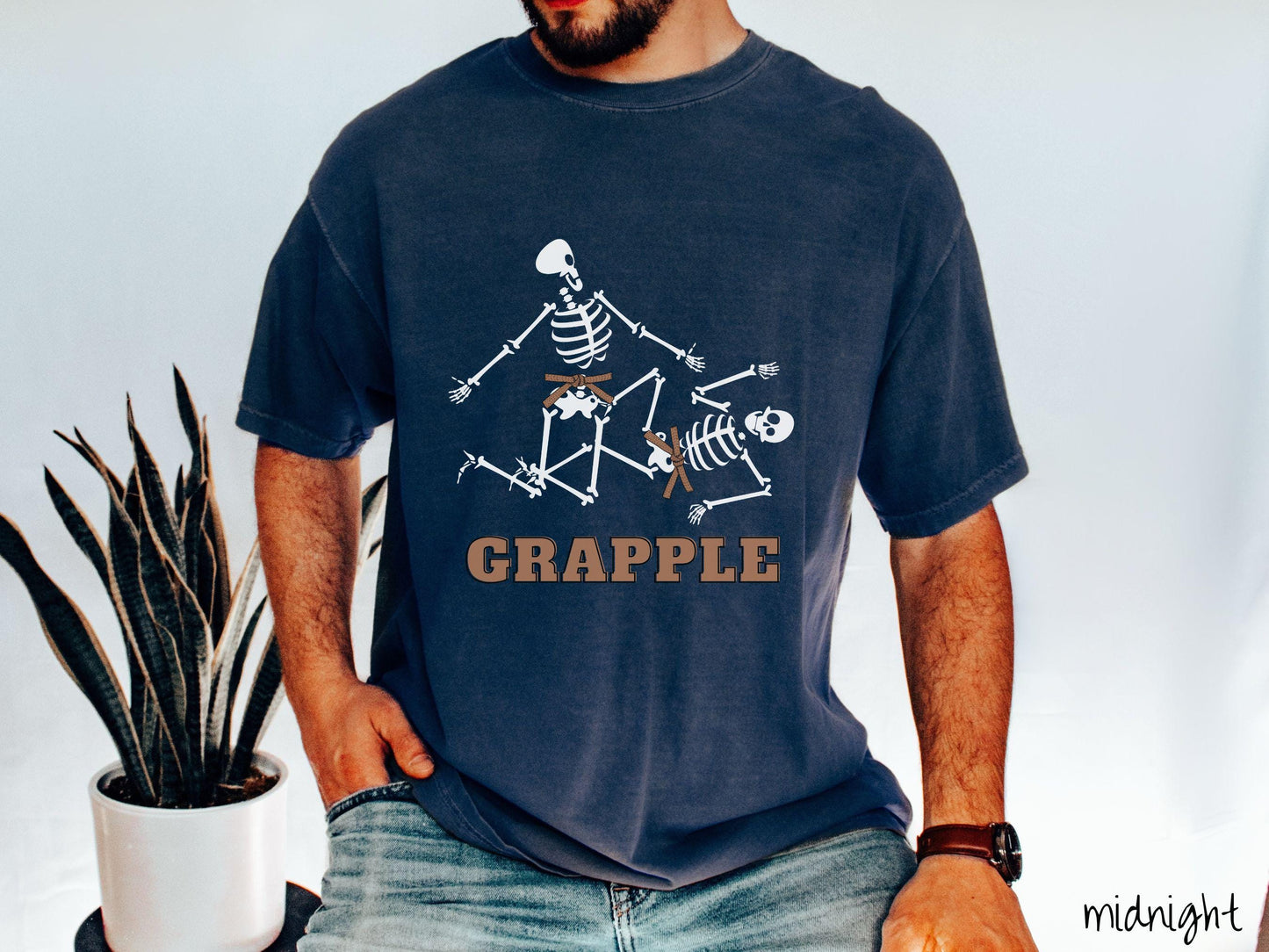 Brown Belt Skeleton Brazilian Jiu Jitsu Shirt, Gift for BJJ and MMA Lovers!