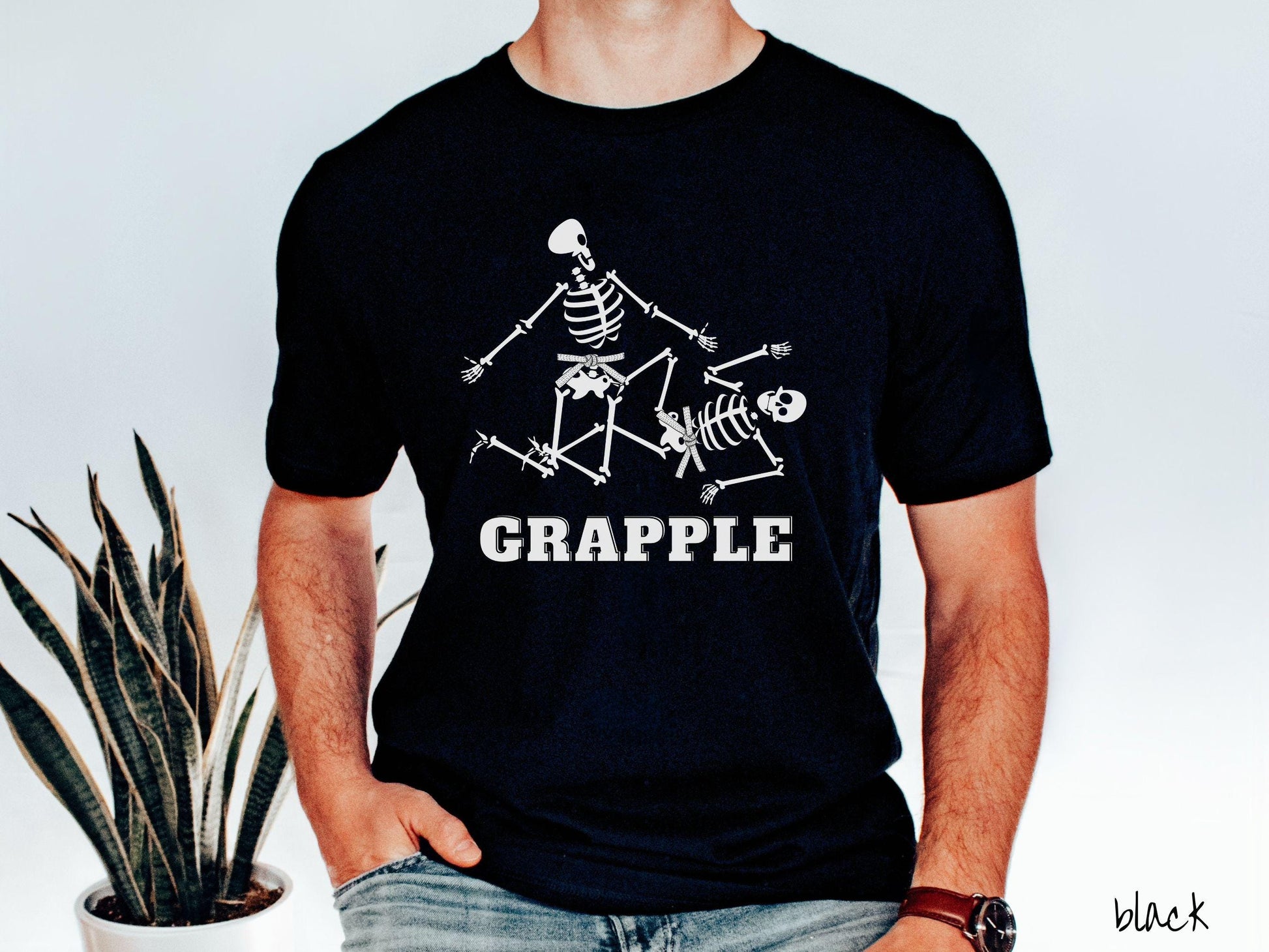 White Belt Skeleton Brazilian Jiu Jitsu Shirt, Gift for BJJ and MMA Lovers!