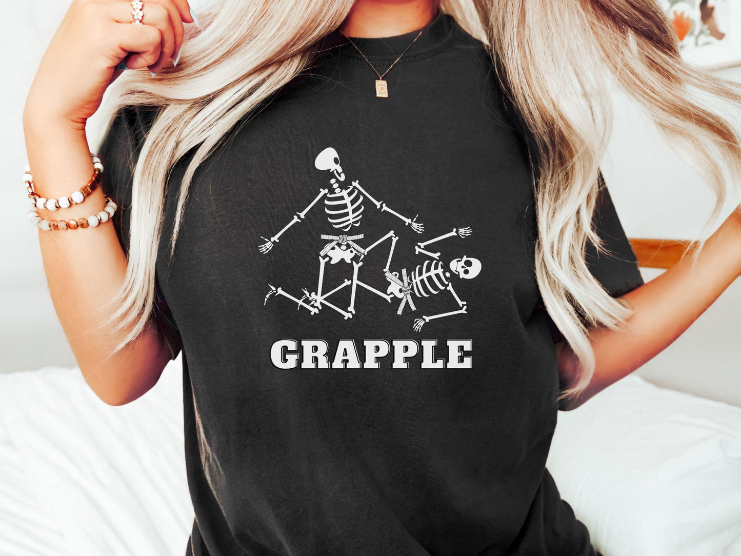White Belt Skeleton Brazilian Jiu Jitsu Shirt, Gift for BJJ and MMA Lovers!