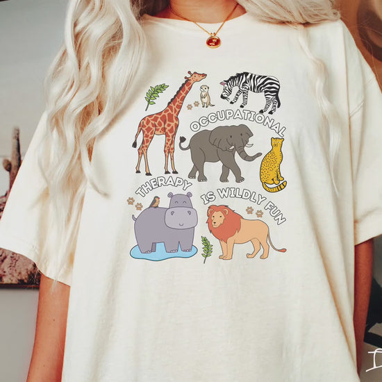 The Occupational Therapy Can Be Wildly Fun Comfort Colors Shirt, Gift This Safari-Themed OT Shirt to an Occupation Therapy Graduate!