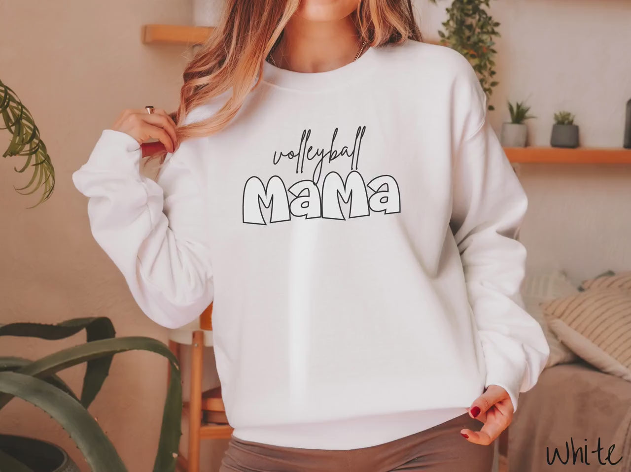The Volleyball Mama Varsity Sweatshirt, Gift this Sports Mom Sweater to your Family!