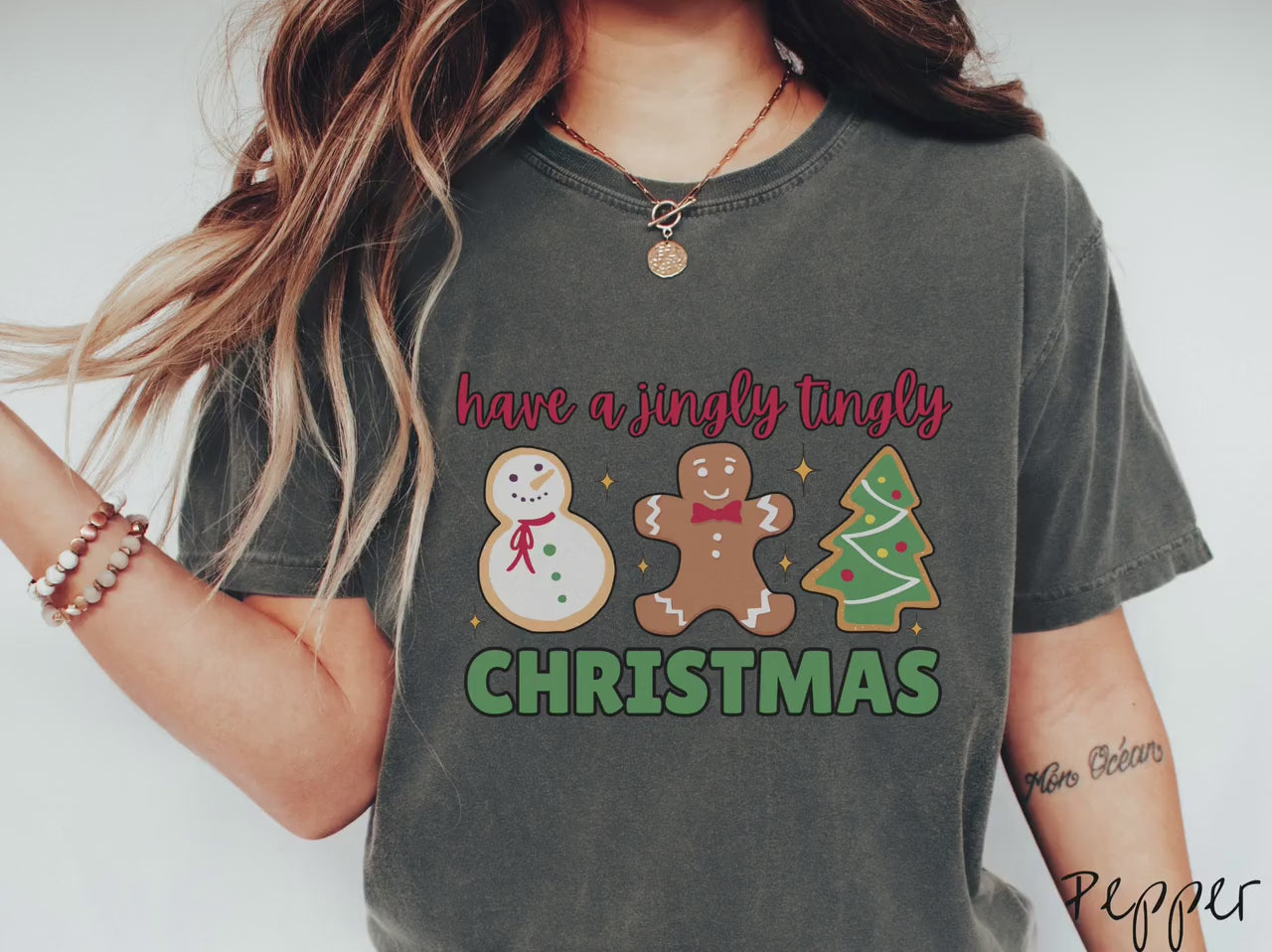 The Jingly Tingly Christmas Comfort Colors Shirt, Gift This Christmas Gingerbread Cokies Tee-shirt to the Sweet Tooth in Your Family!