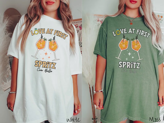 The Love at First Spritz Comfort Colors Shirt, Gift These Italian Summer Bach Party Group Tees to your Bridesmaids!