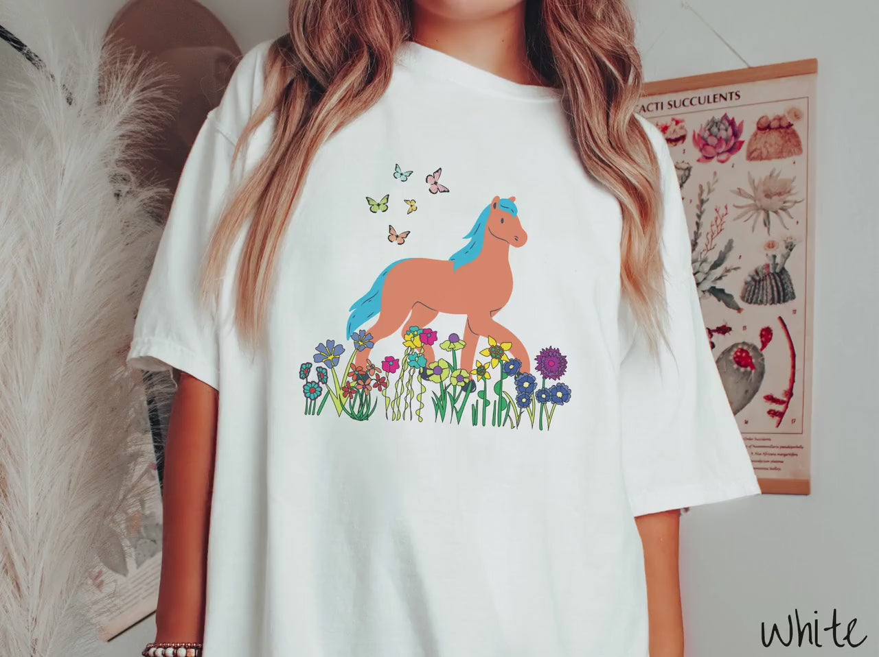 The Wild Pretty Horse Comfort Colors Shirt, Gift this Colorful Floral Tee to your Friends!