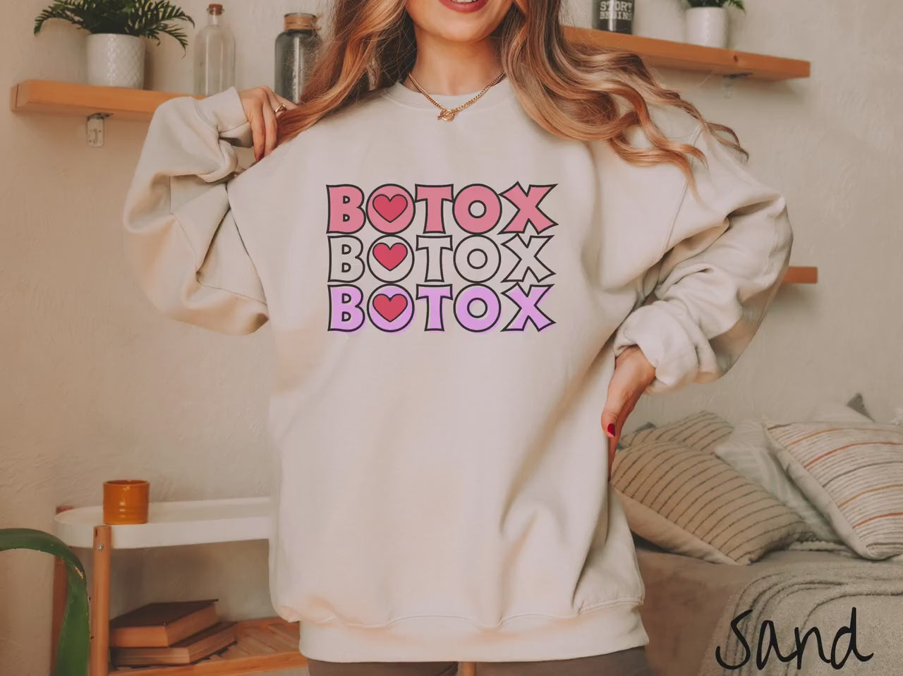 The Botox Valentine's Sweatshirt, V-Day Funny Skincare Gift for Friend