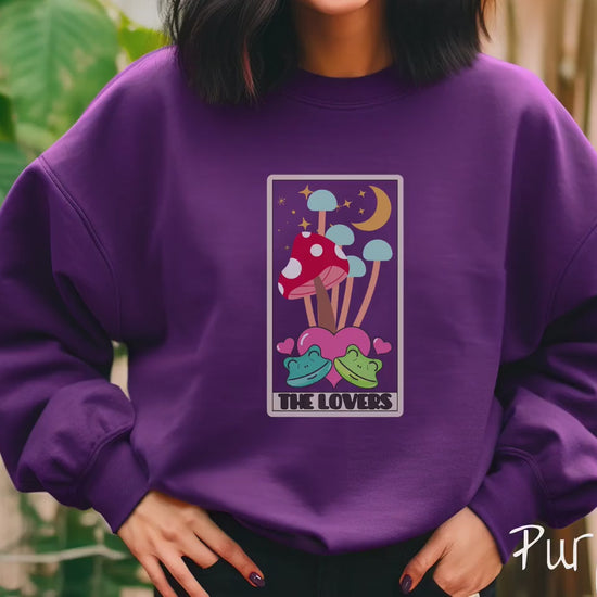 Frog Valentine's Day Sweatshirt, V-Day Tarot Card Gift for Significant Other