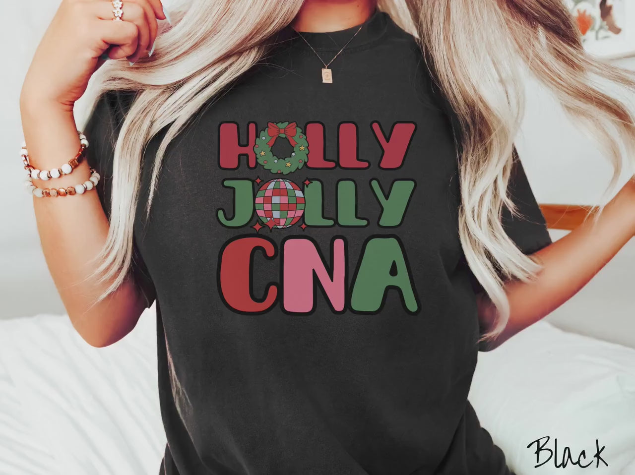 The Holly Jolly CNA Nurse Comfort Colors Shirt, Gift This Holiday Nursing Tee-shirt to a Certified Nursing Assistant This Christmas!