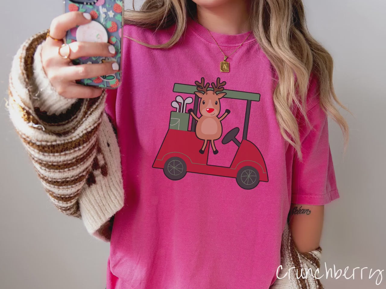 Reindeer Golf Caddy Shirt, Christmas Golf Gift