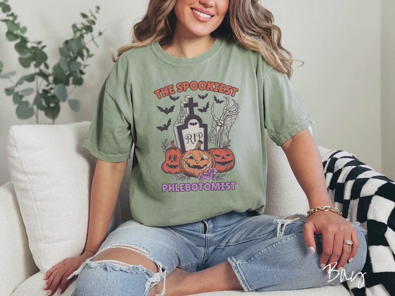 The Spookiest Phlebotomist Comfort Colors Shirt, Gift This Ghostly Blood Taker Tee to the Nurse in Your Life This Halloween!