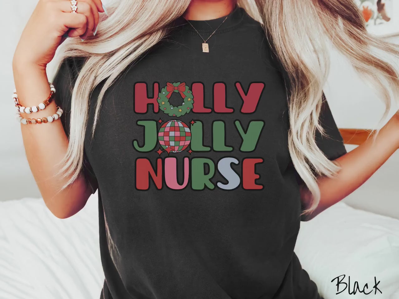 The Holly Jolly Nurse Comfort Colors Shirt, Gift This Colorful Nursing Tee-shirt to Your Favorite Nurse Practitioner This Christmas!
