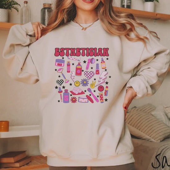 Esthetician Valentines Day Sweatshirt, Trendy V-Day Gift for Friends