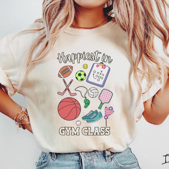 The Happiest in Gym Class Comfort Colors Shirt, Gift This Back-To-School Teacher Shirt to the PE Teacher in Your Life!