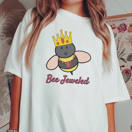 The Bee Jeweled Comfort Colors Shirt, Gift this Funny Bejeweled Beekeeping T-Shirt to your Pun-Loving Friends!