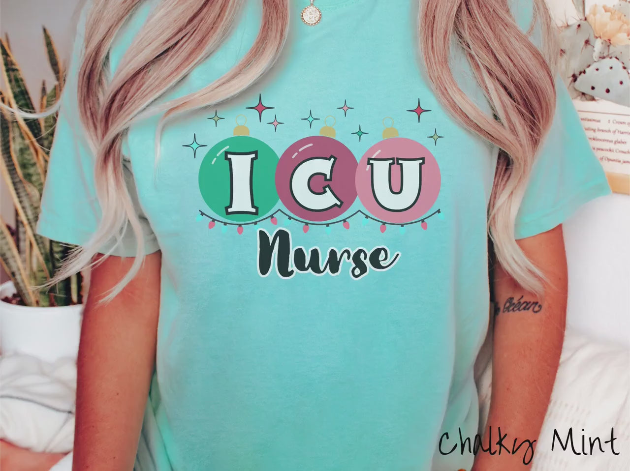 Comfort Colors Shirt, ICU Nurse Christmas Shirt, Nurse Festive Shirt, Intensive Care Nurse Tee, Holiday icu nurse tee, ICU Nurse Gift