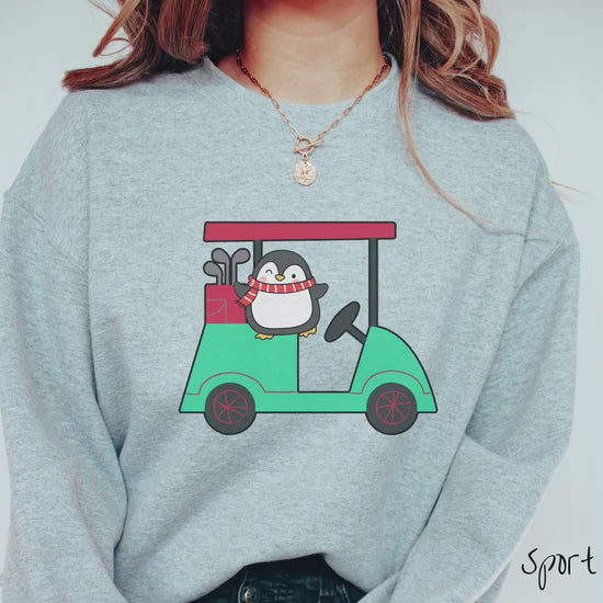 Penguin Golf Caddy Sweatshirt, Christmas Golfing Gift