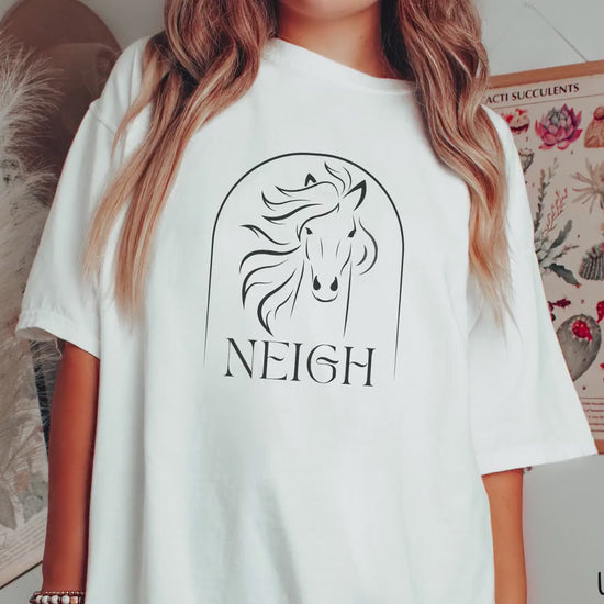 The Horse Neigh Comfort Colors Shirt, Gift this Minimalist Equestrian Tee to your Friends!